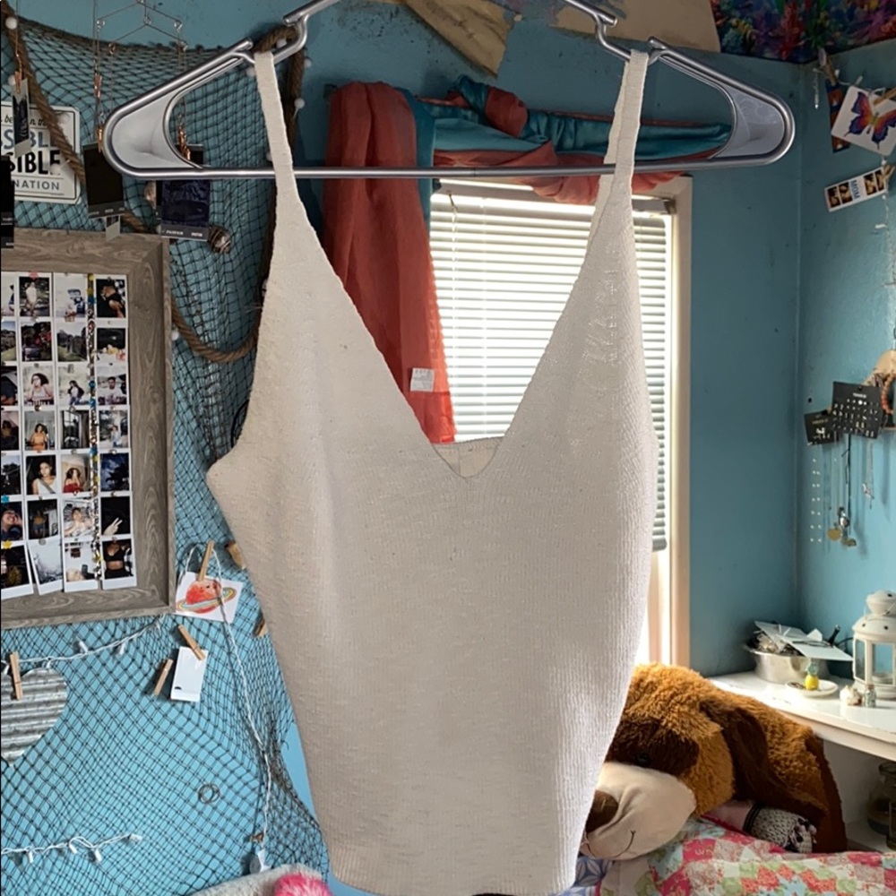Off white knit top